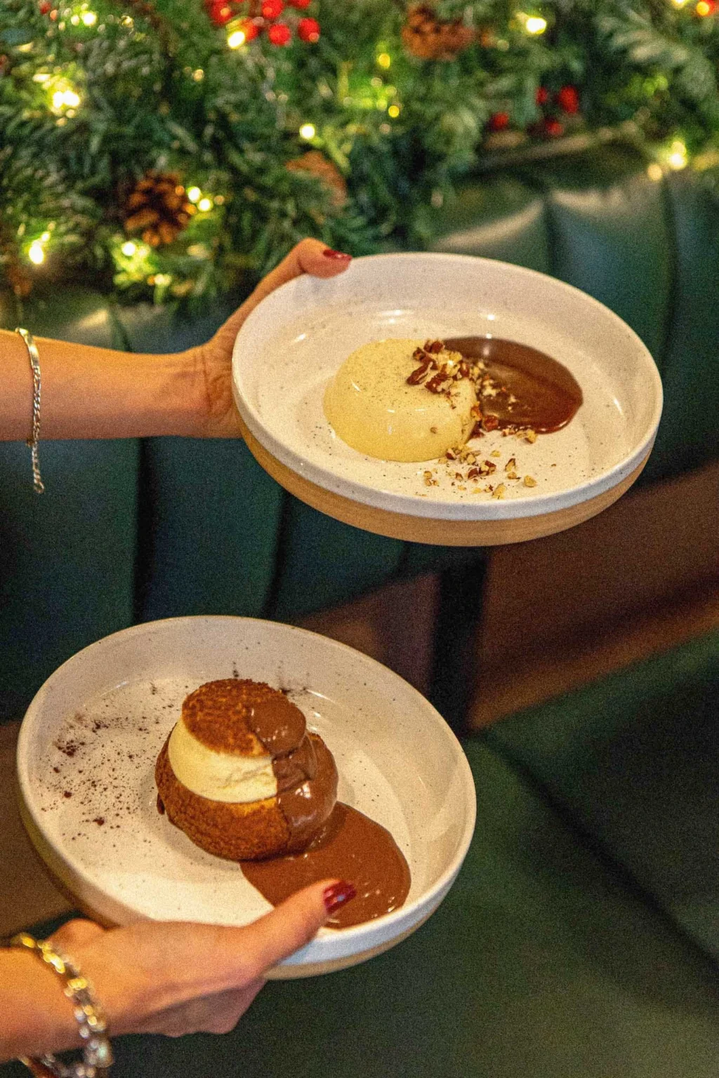 Tirami-chou and brown butter panna cotta